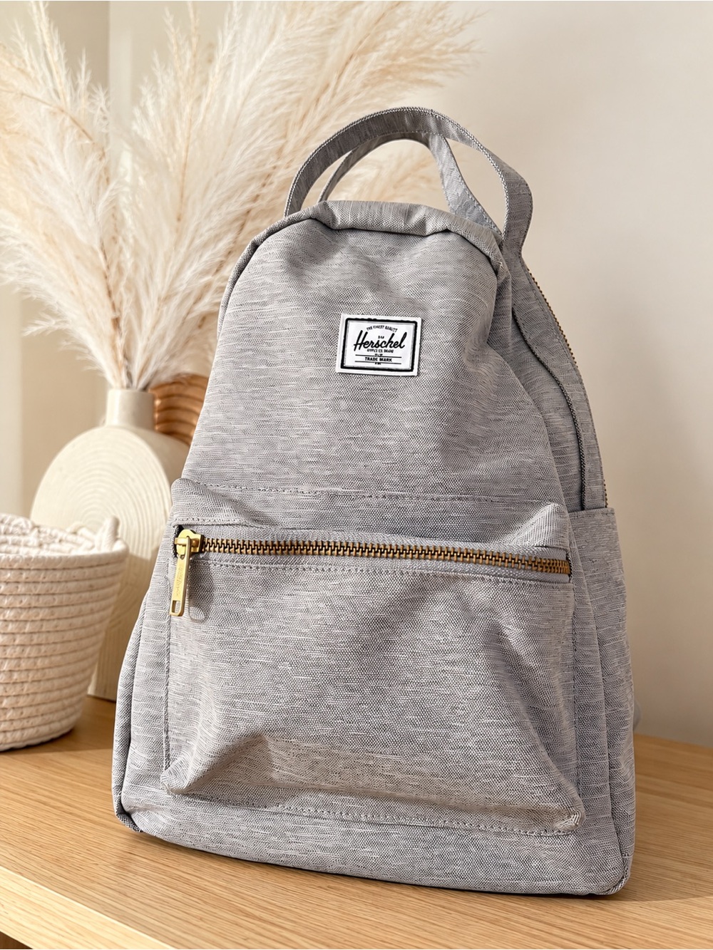 Herschel Supply Company Heather Gray Mini Backpack with Gold Zipper